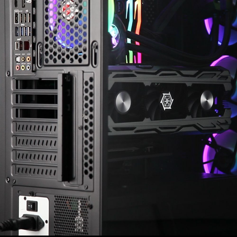 Raijintek PONOS MS4 верхняя панель ввода-вывода — USB-порты, аудиоразъём 3.5 мм, кнопка питания