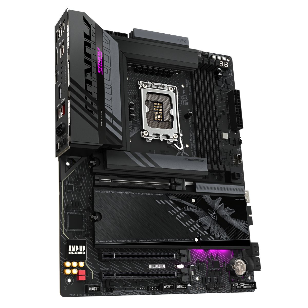 Gigabyte Z890 Aorus Elite WiFi7 слоты PCIe и M.2 разъёмы на плате