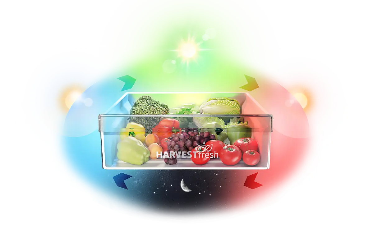 Beko B3DRCNK362HW зона Harvest Fresh — цикл подсветки для сохранения витаминов в овощах и фруктах