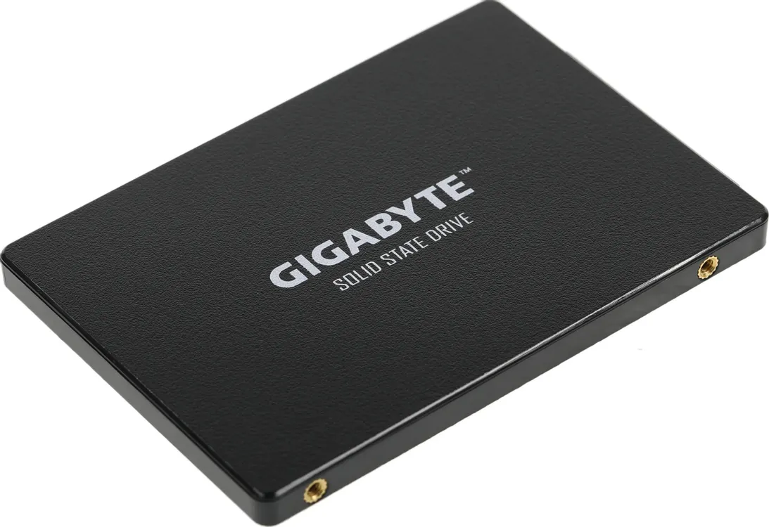 Gigabyte GP-GSTFS31240GNTD диагональный вид — тонкий форм-фактор SSD под углом