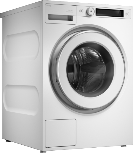 Asko W5114CXLW &mdash; боковая панель с рёбрами жёсткости, минималистичный белый корпус