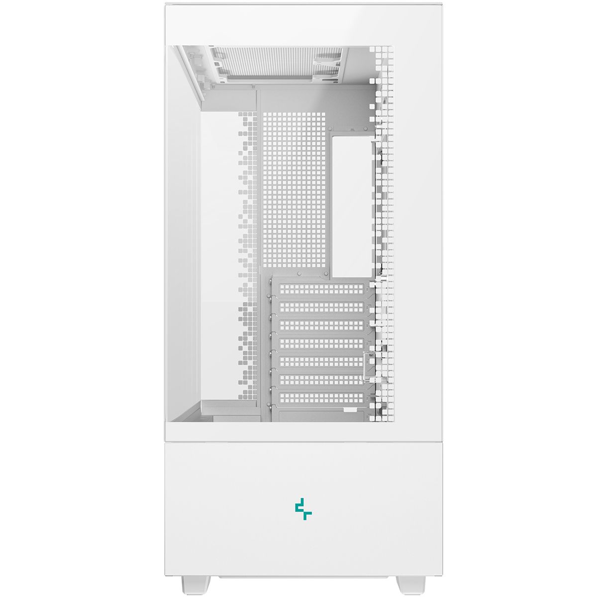 DeepCool CH690 DIGITAL белый вид спереди прозрачная фронтальная панель внутренняя компоновка