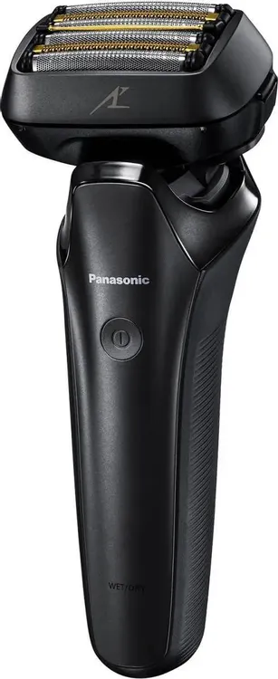 Panasonic ES-LS6A-K820 вид спереди — шесть сеточных головок, чёрный корпус