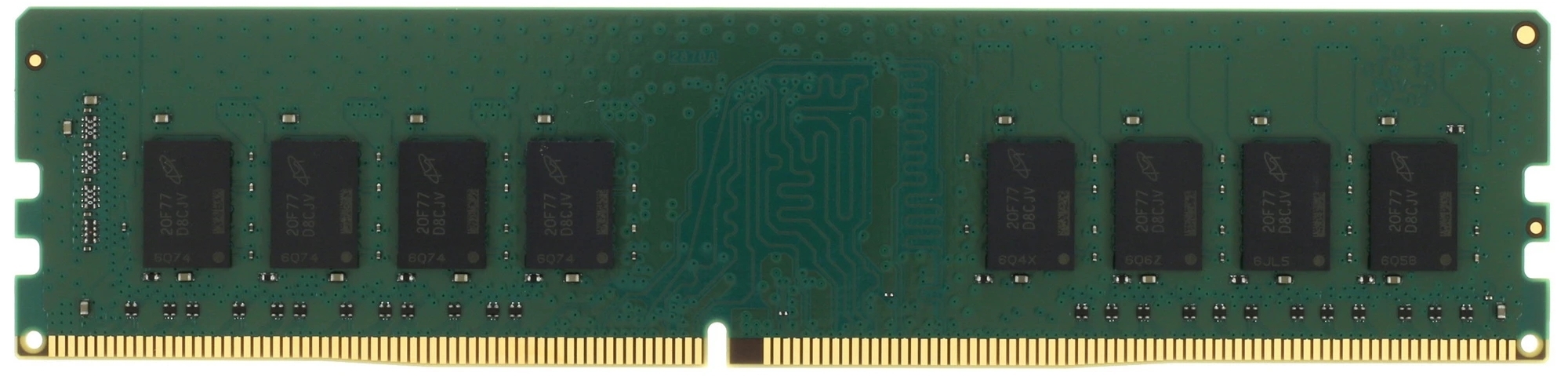 Crucial Basics CT32G4DFD832A DDR4 печатная плата расположение микросхем памяти и золотые контакты