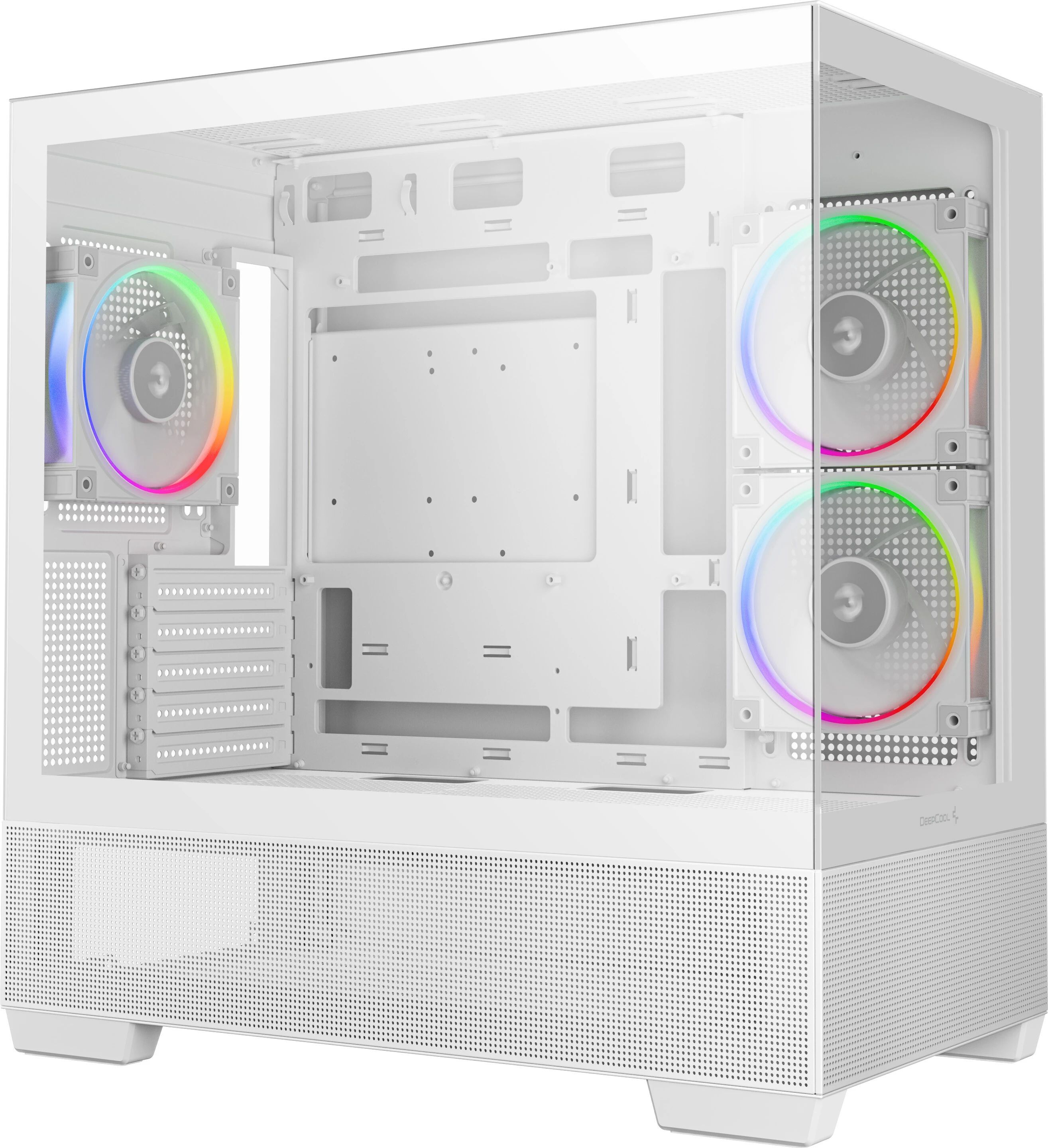 DeepCool CG380 3F — внутреннее пространство и монтажные зоны ARGB-вентиляторов