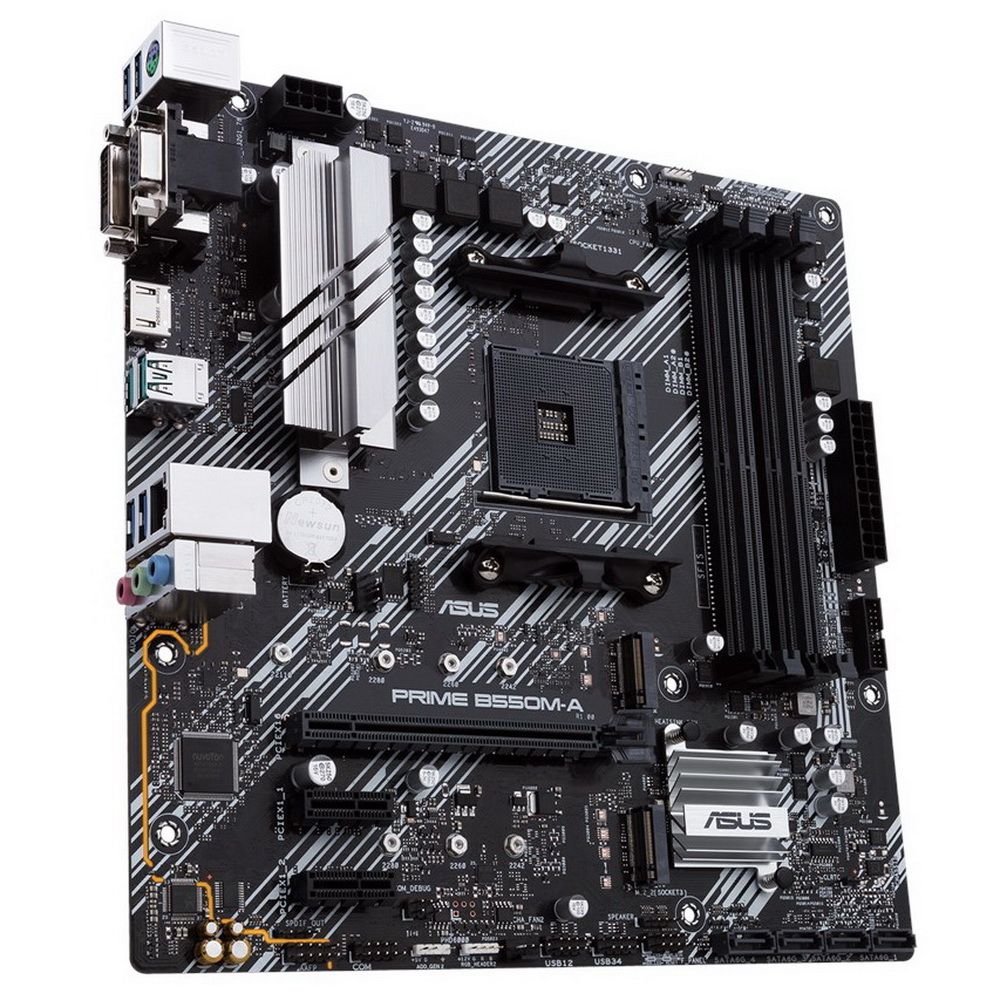 ASUS Prime B550M-A — задняя панель с портами USB, HDMI, DVI-D, VGA и аудио
