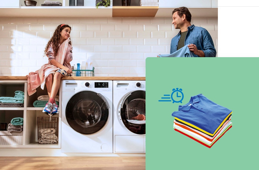 Beko B3WFR572WW стиральная и сушильная машина встроенные в кухонный гарнитур