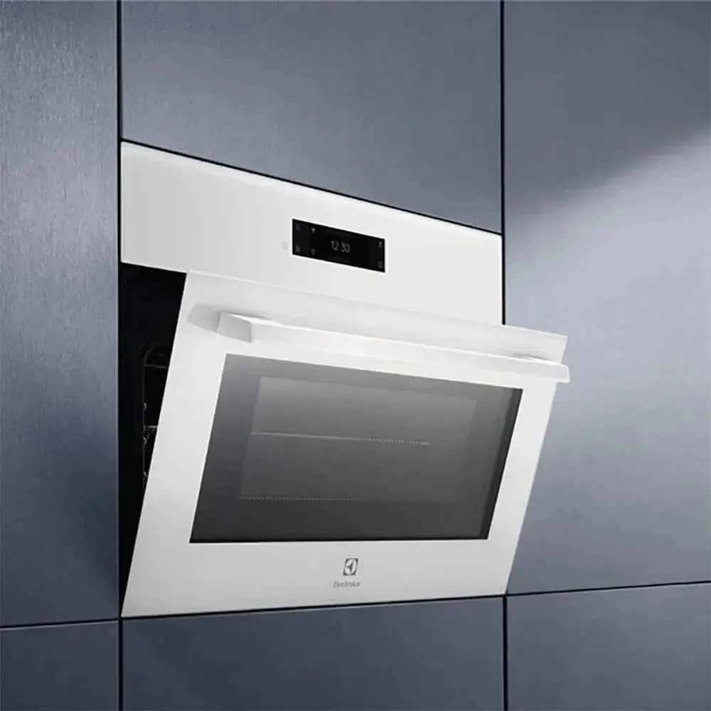Electrolux EVM8E08V встраиваемая микроволновая печь в нише кухонного гарнитура, белый корпус, сенсорная панель