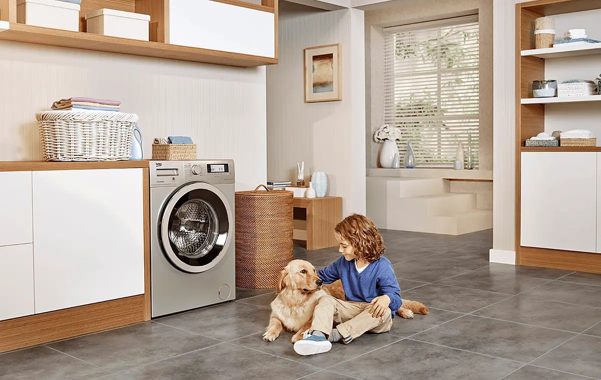 Beko WSRE6H612ZAWI встроенная в мебель &mdash; панель управления с дисплеем, круглый люк