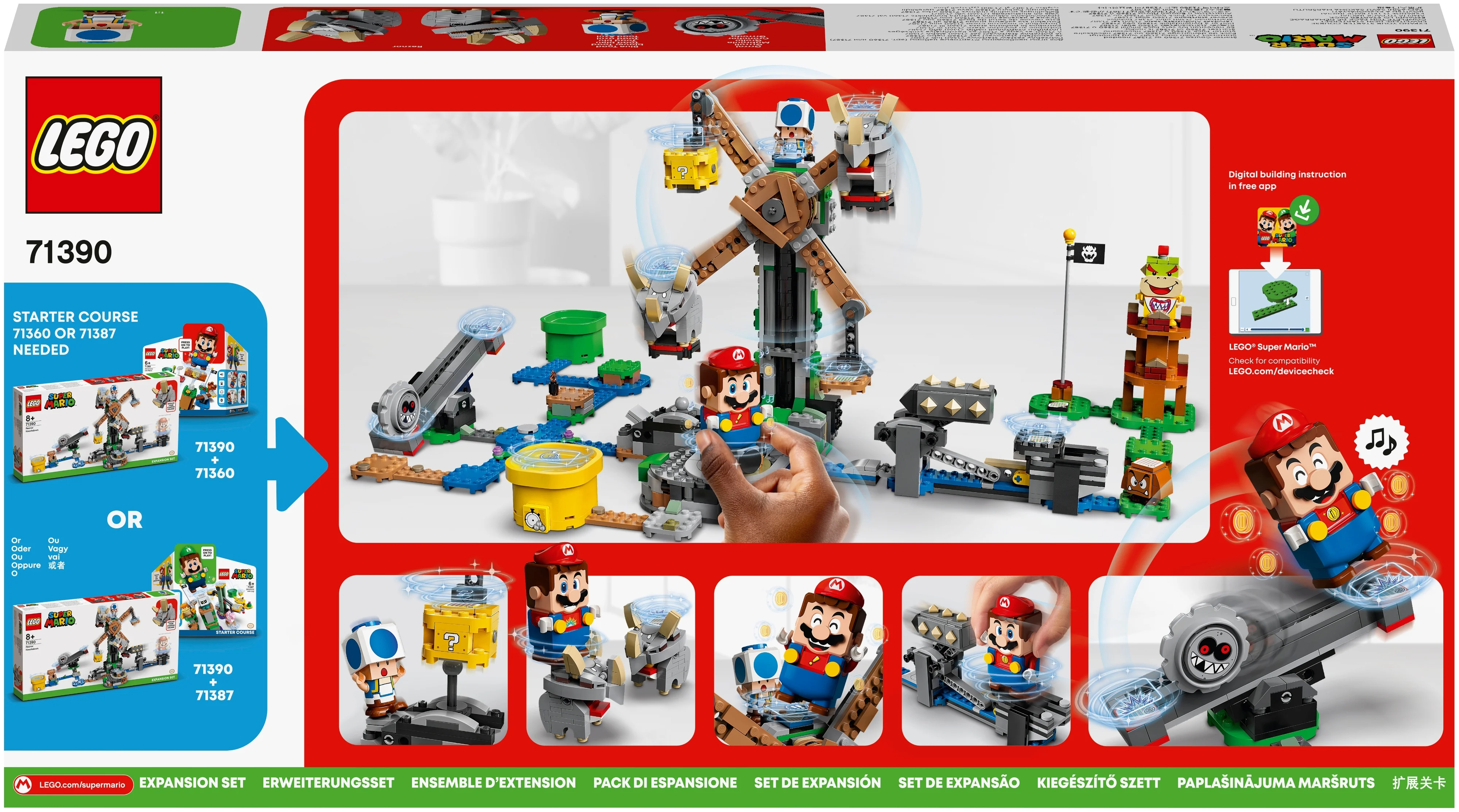 Конструктор LEGO Super Mario 71390 Дополнительный набор «Нокдаун резноров», 862 дет.
