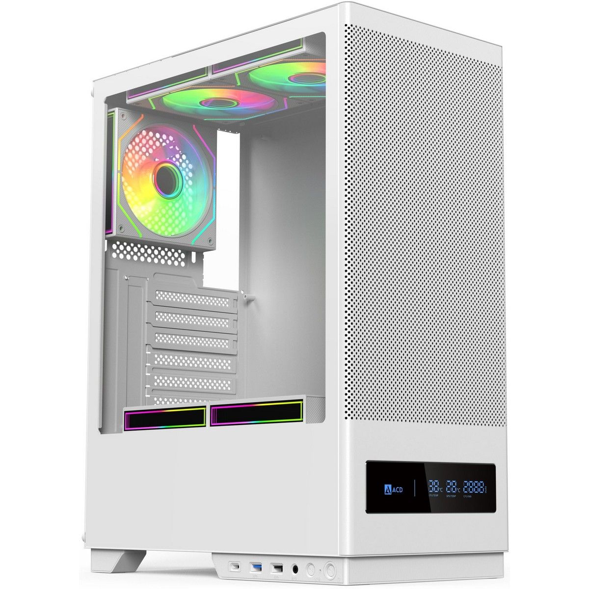 ACD Citadel 108DW вид спереди с RGB-подсветкой и LCD-дисплеем