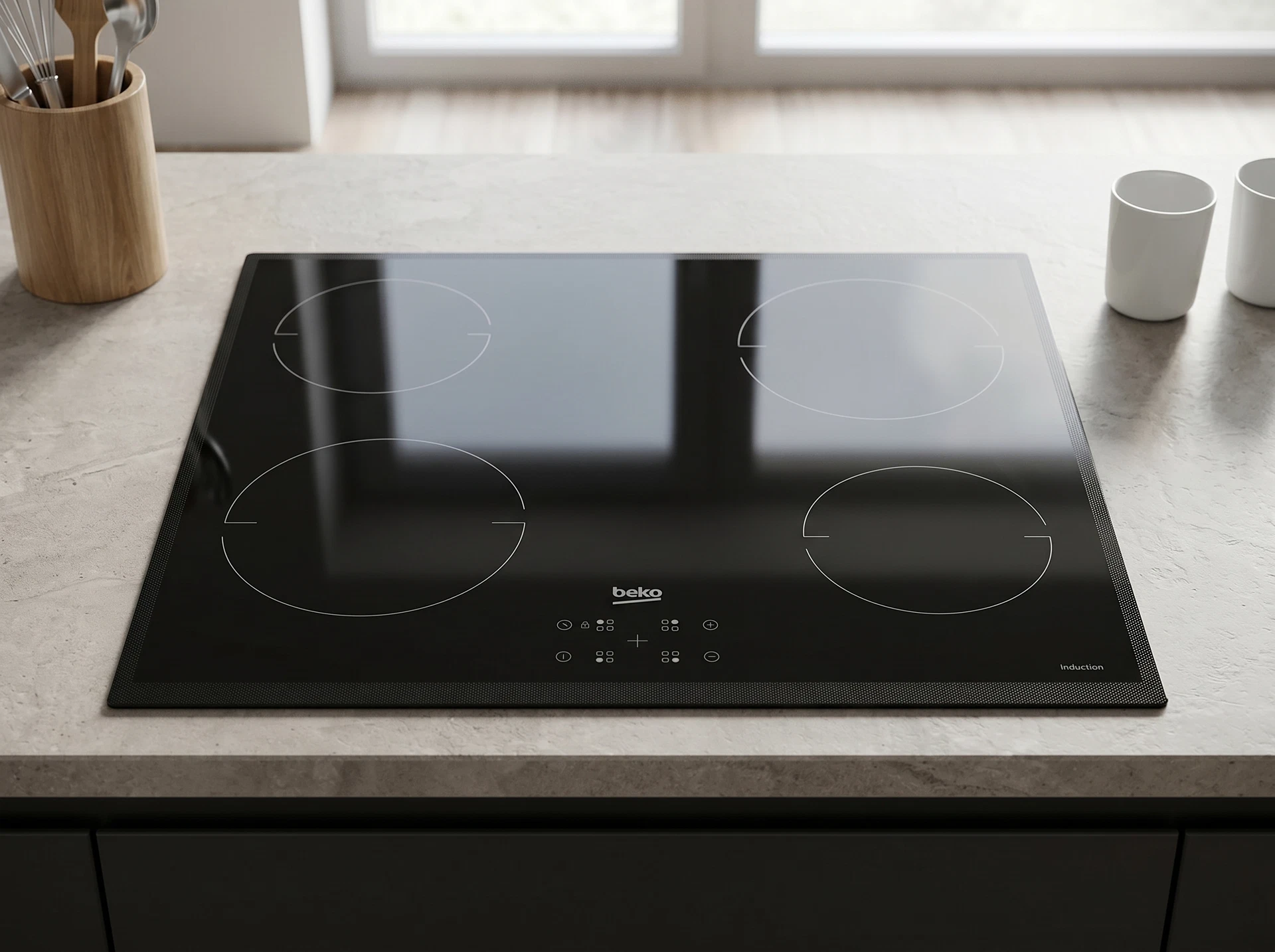Встраиваемая индукционная варочная панель Beko HII64401QT - фото в интерьере