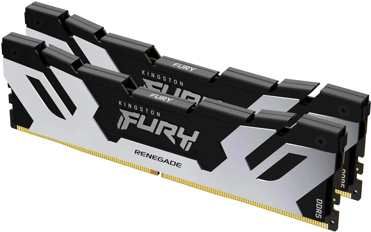Kingston Fury Renegade KF568C36RSK2-32 два модуля DDR5 с радиаторами вид сбоку