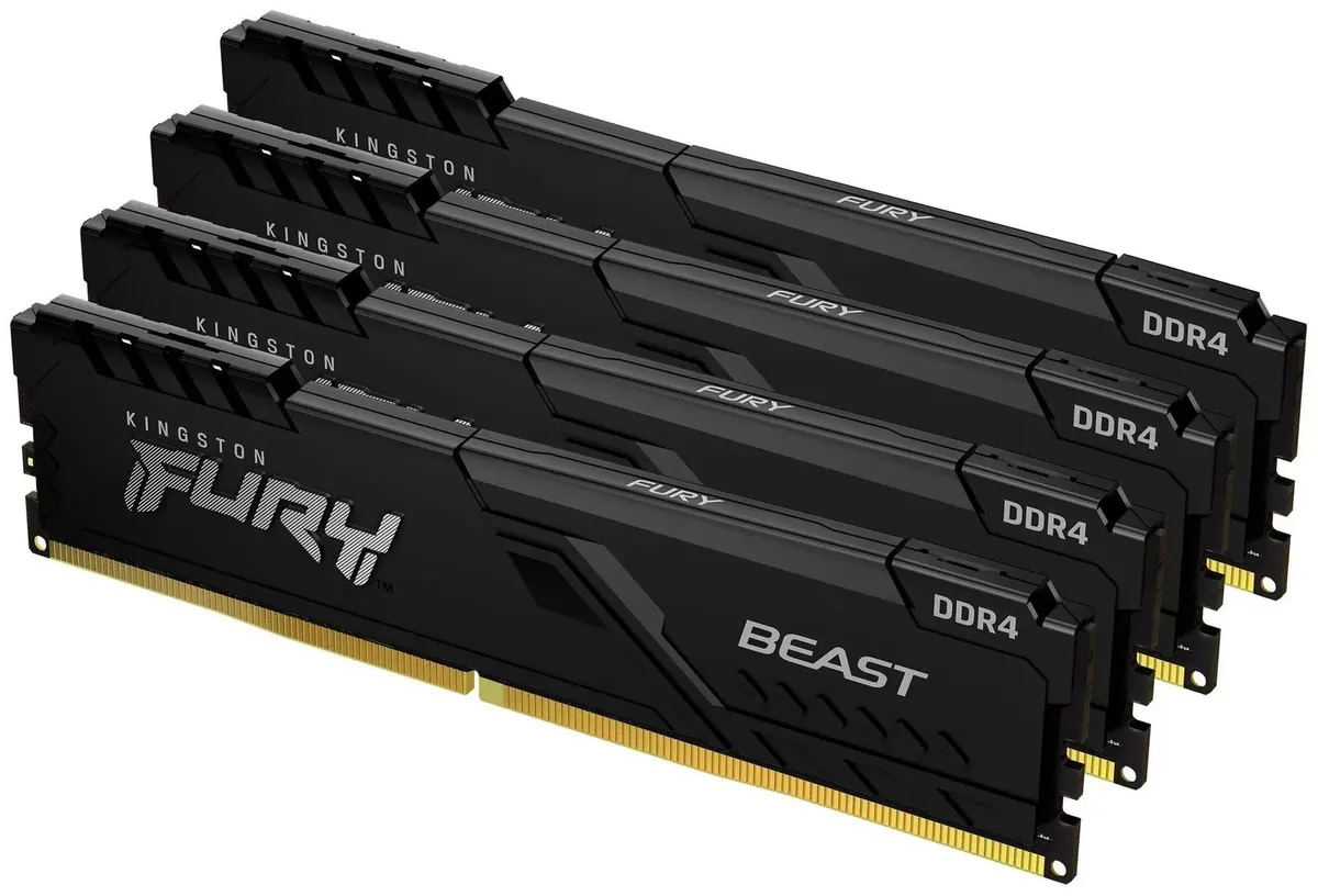 Kingston Fury Beast Black KF432C16BBK4/32 четыре модуля DDR4 3200 МГц в комплекте