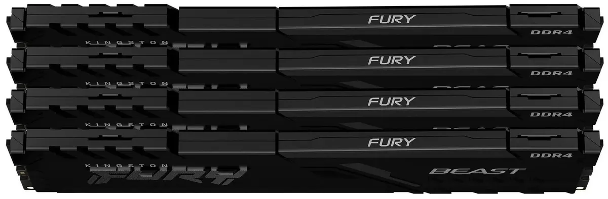 Kingston Fury Beast Black KF432C16BBK4/32 радиатор крупным планом высота 34 мм