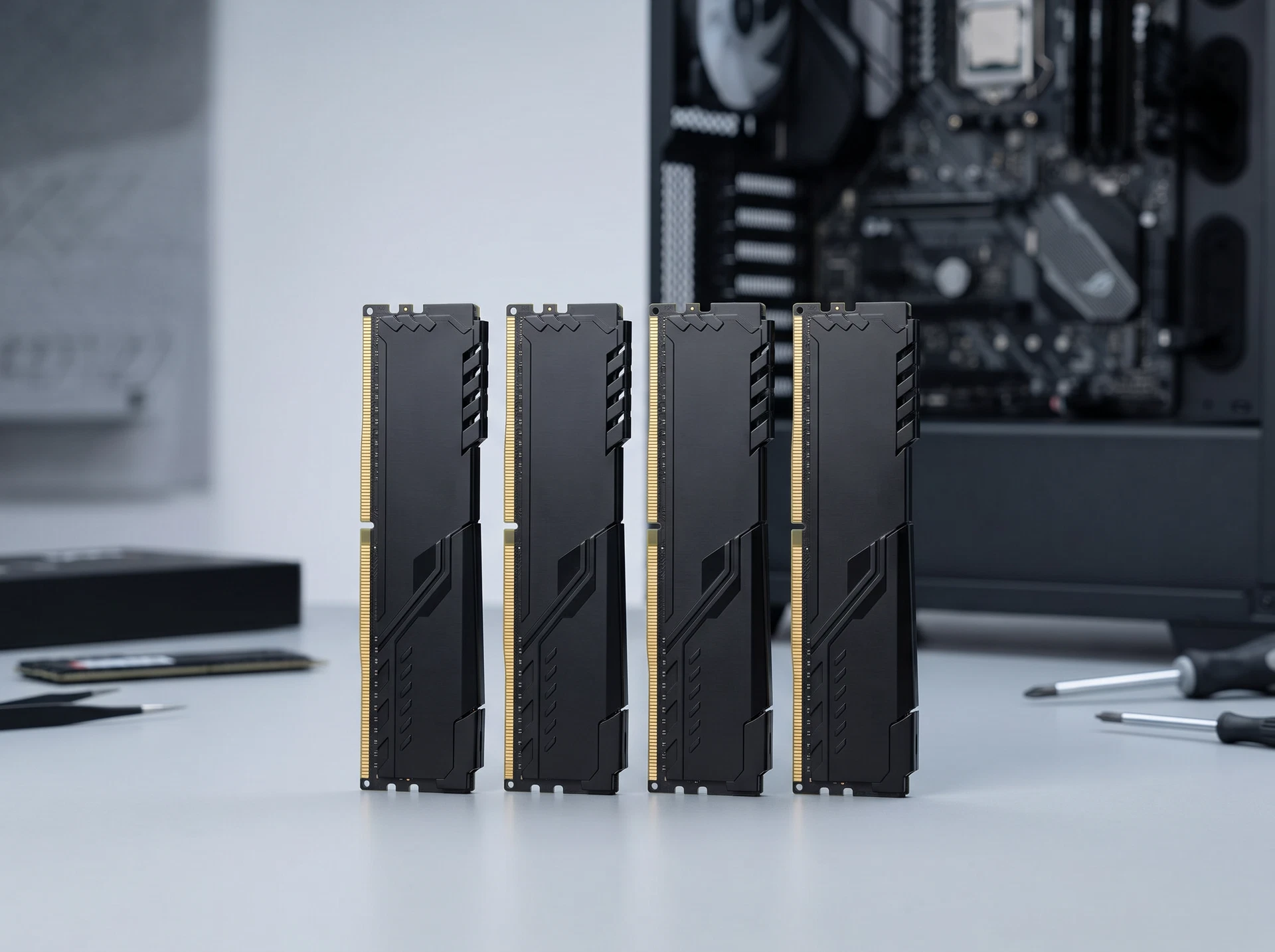 Оперативная память Kingston Fury Beast Black KF432C16BBK4/32, DDR4 4х 32ГБ 3200 МГц, DIMM, RTL - фото в интерьере