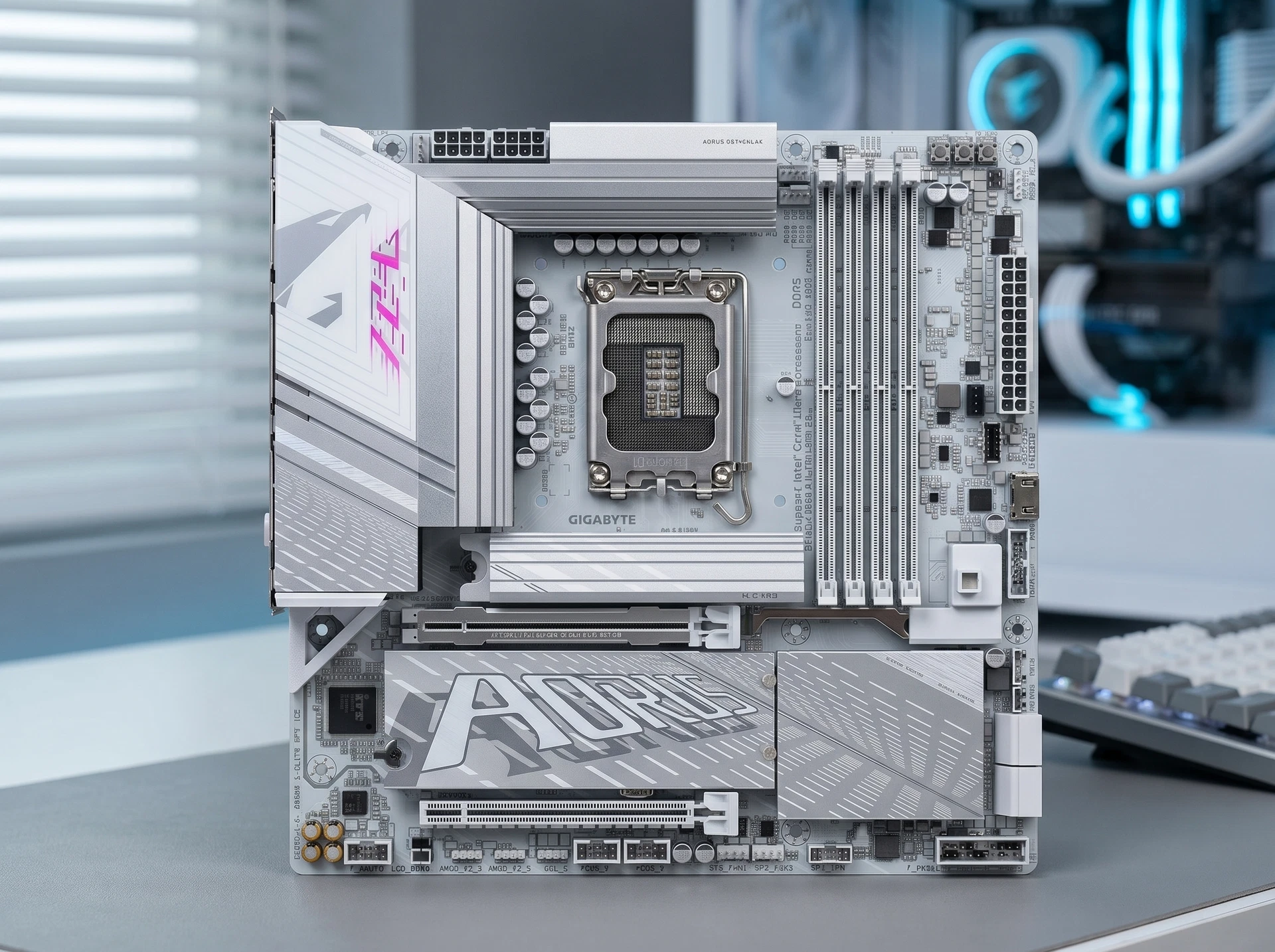 Материнская плата Gigabyte Z890m Aorus Elite Wf7 Ice, Socket LGA 1851, Intel Z890, mATX, RTL - фото в интерьере
