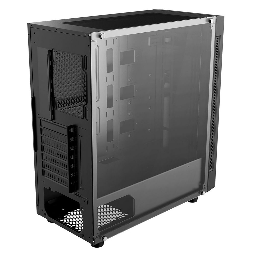 DeepCool MATREXX 55 MESH вид сбоку закалённое стекло и внутреннее пространство
