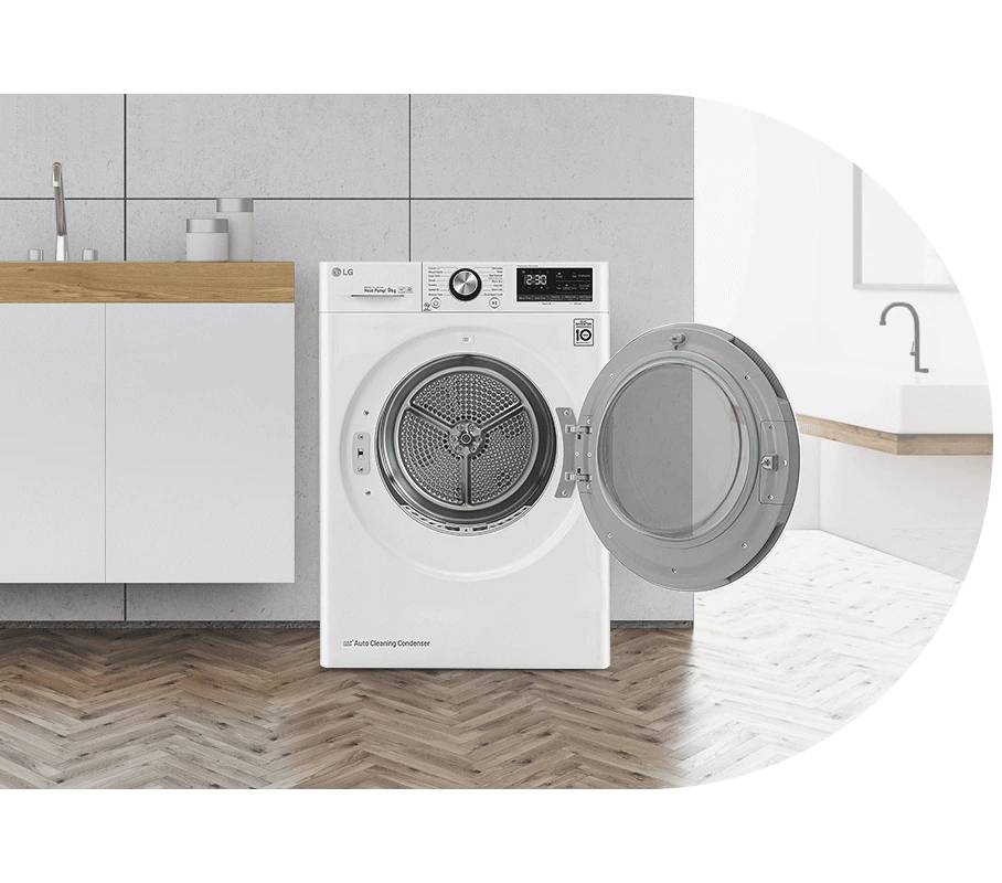 LG DC90V5V0W установка на стиральную машину стопка размещение