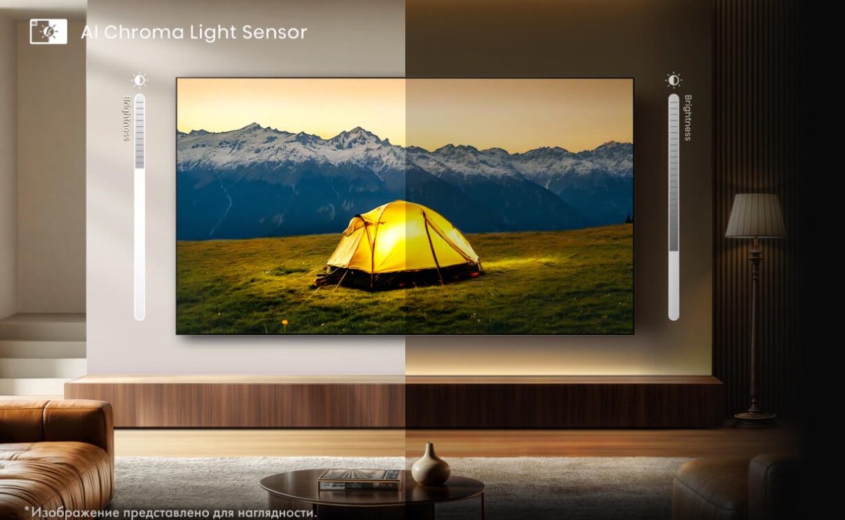 Hisense 65U7Q — интеллектуальная подстройка яркости, адаптивный экран
