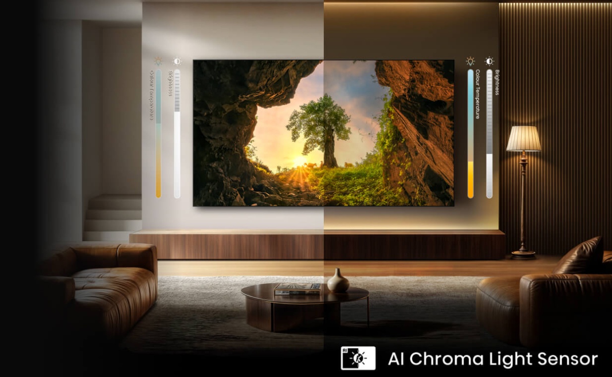 Hisense 65U7Q — AI Chroma Light Sensor, адаптация яркости под освещение
