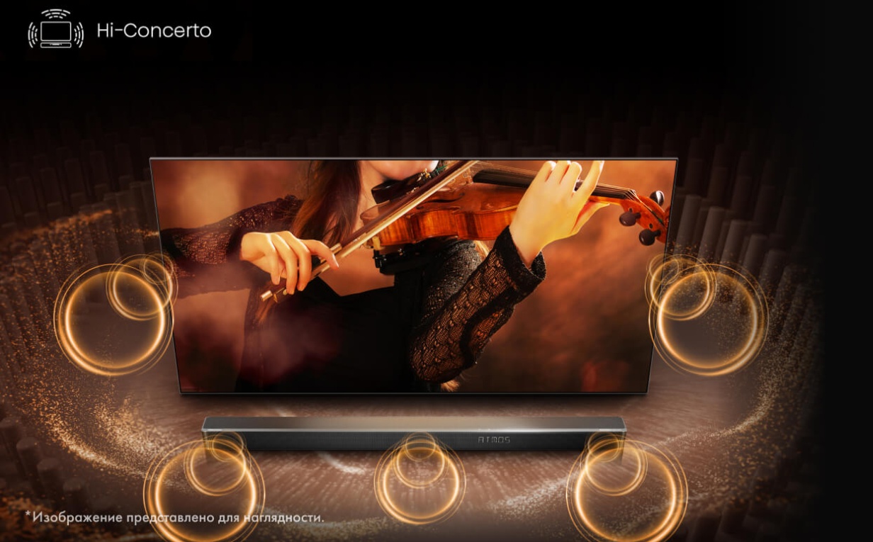 Hisense 65U7Q — Hi-Concerto, синхронизация со саундбаром Hisense