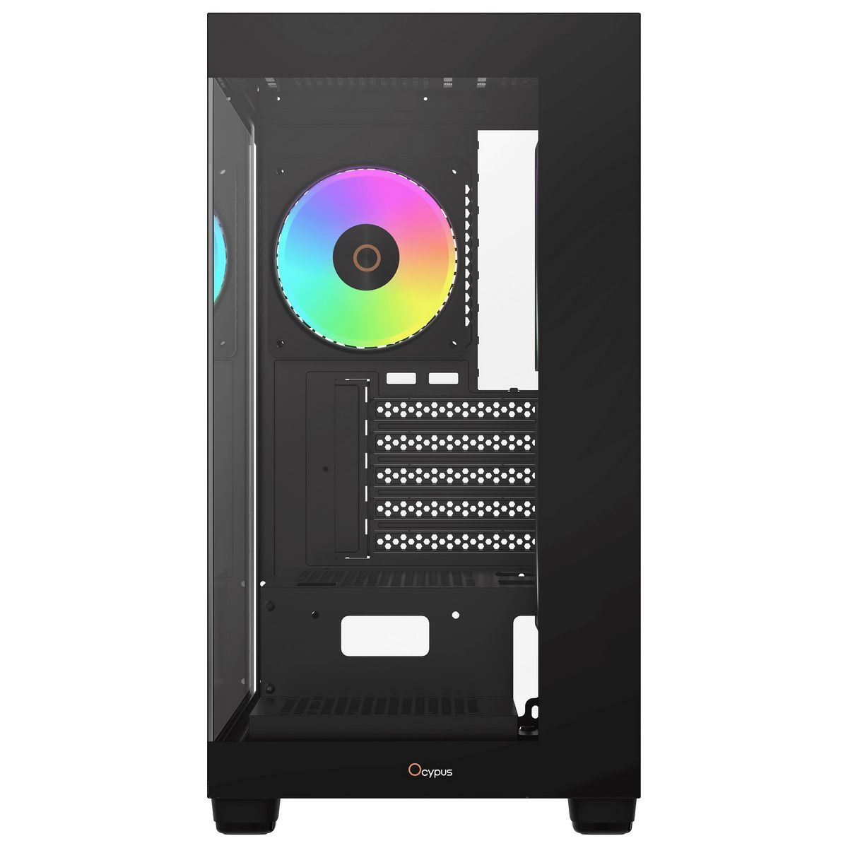 Ocypus Gamma C52 ARGB передняя панель с кнопкой включения и RGB вентилятором